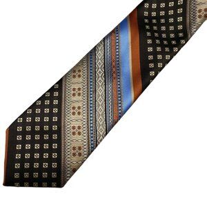 70s Damon multi-color striped wide necktie . Union Made
